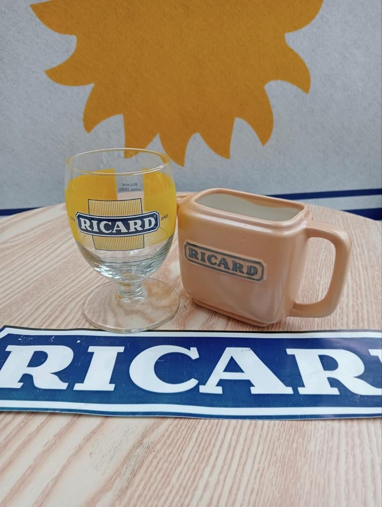 Ricard verzamel glas anno 1995 en Klein kannetje 15 CL, Verzamelen, Ophalen of Verzenden, Nieuw, Waterglas