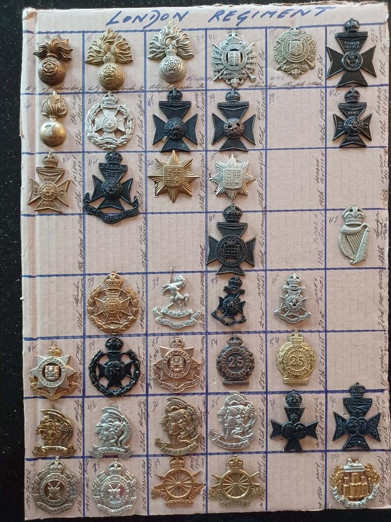 Originele badges London regiment, Ophalen of Verzenden