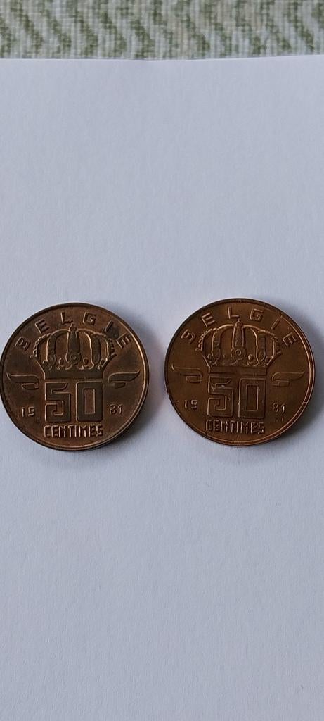 50 cent 1980 groot en klein hoofd, Verzenden, Metaal, Setje