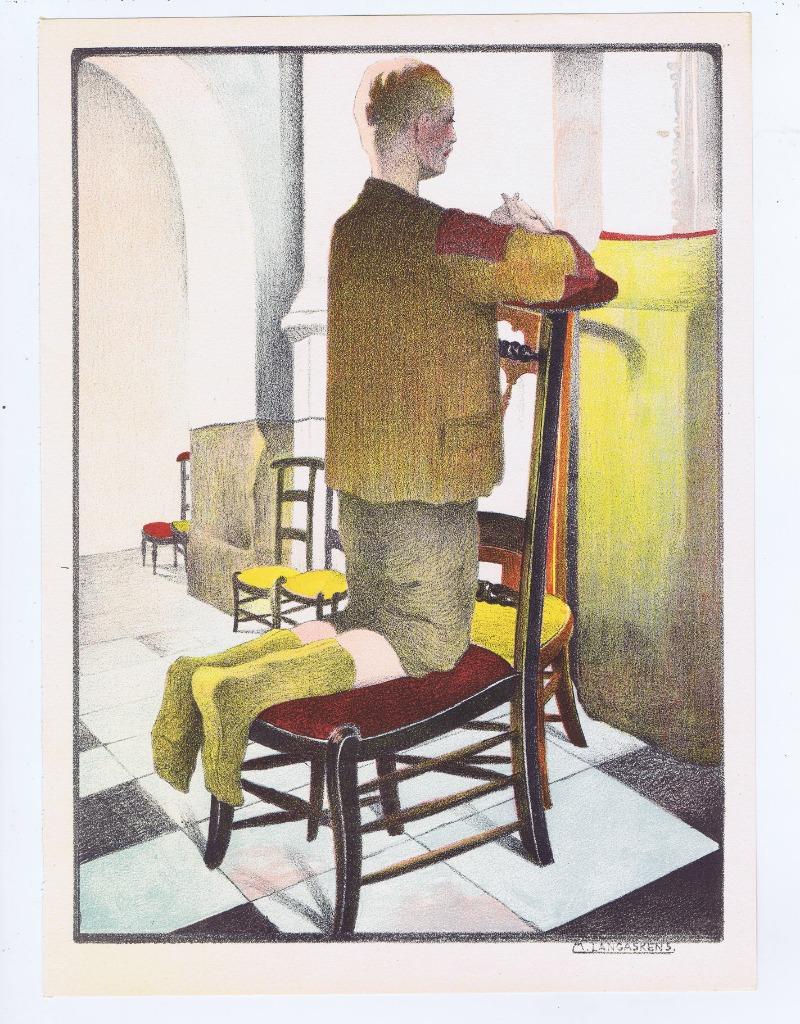 litho Langaskens, Antiek en Kunst, Ophalen of Verzenden