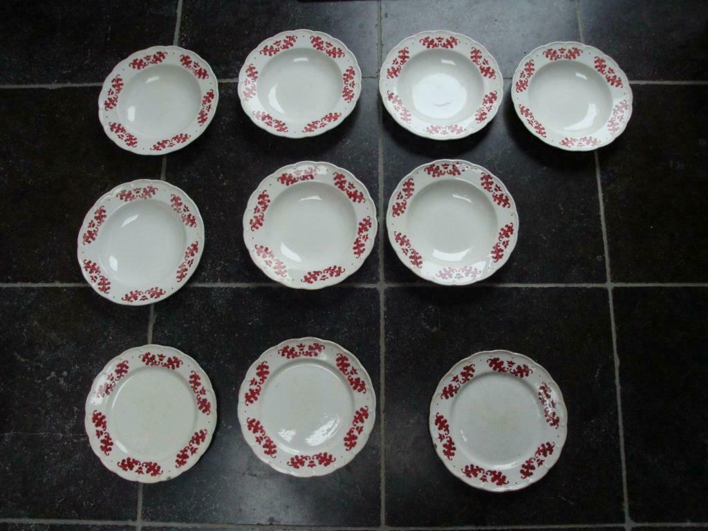 Oude Boch borden met bloemmotief 7 soepborden en 3 eetborden, Huis en Inrichting, Keuken | Servies, Ophalen of Verzenden, Bord(en)