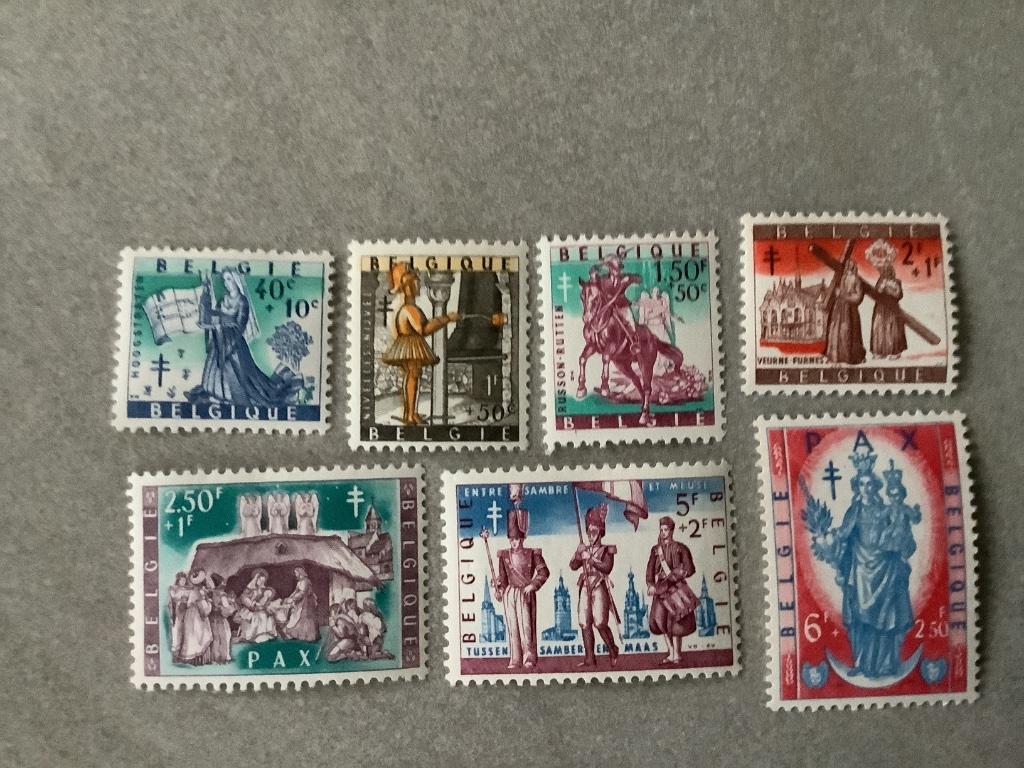 Belgische zegels nrs 1082/88, Spoor van plakker, Frankeerzegel, Ophalen of Verzenden, Postfris