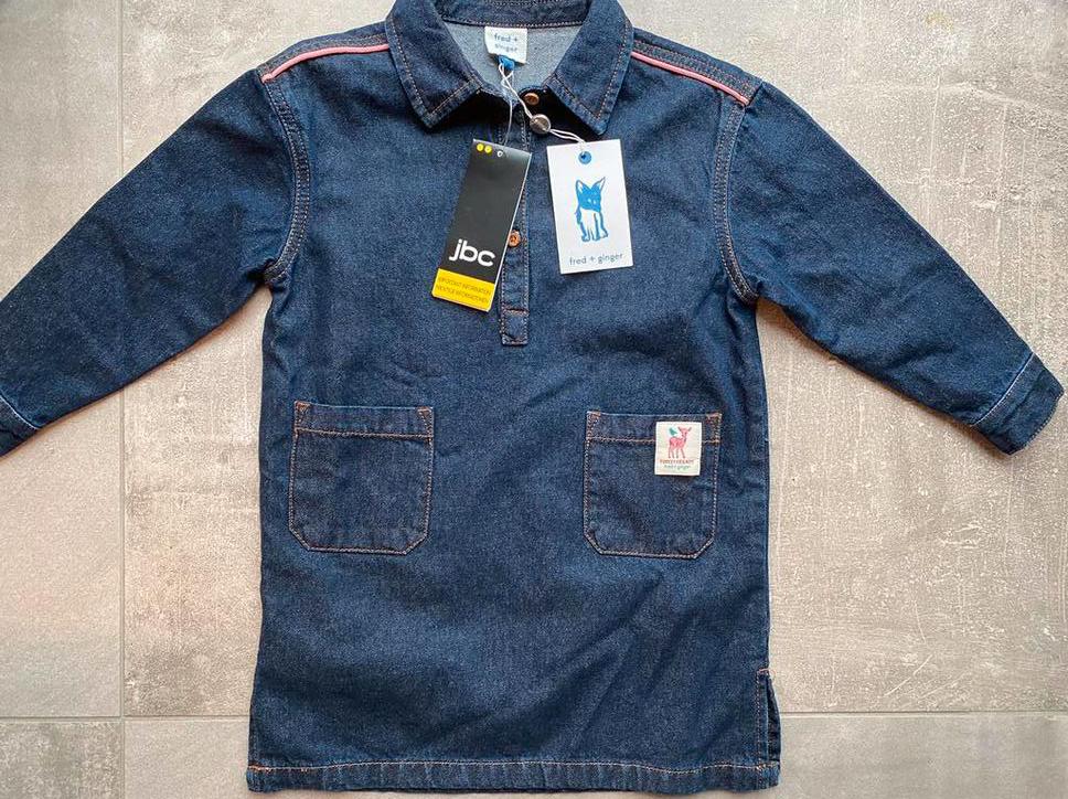 Fred & Ginger - Jeansjurk. Maat 116. Nieuw met labels, Neuf, Robe ou Jupe, Enlèvement ou Envoi, Fred & Ginger