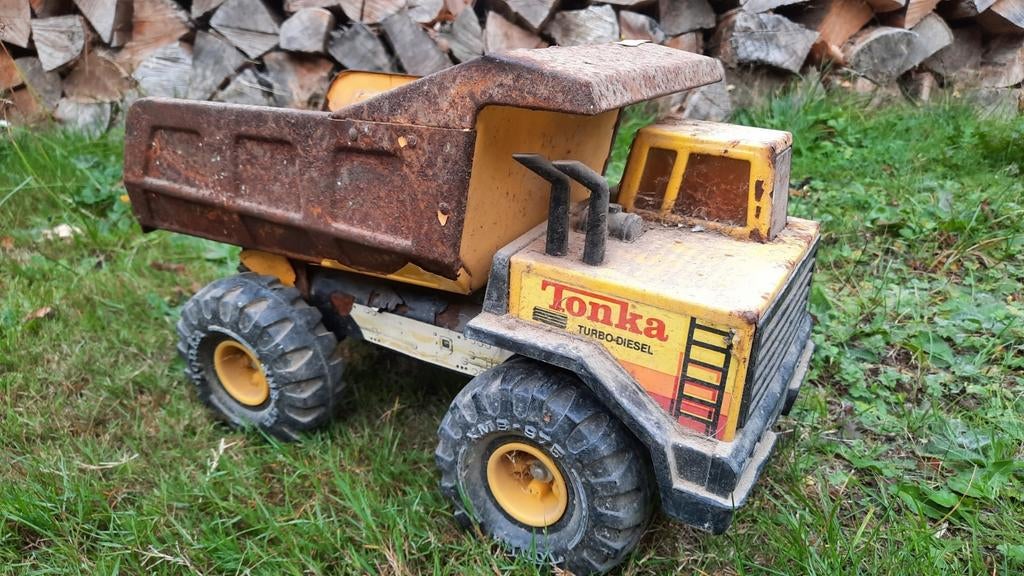 Vintage Tonka Turbo Diesel kiepwagen, Antiek en Kunst, Ophalen