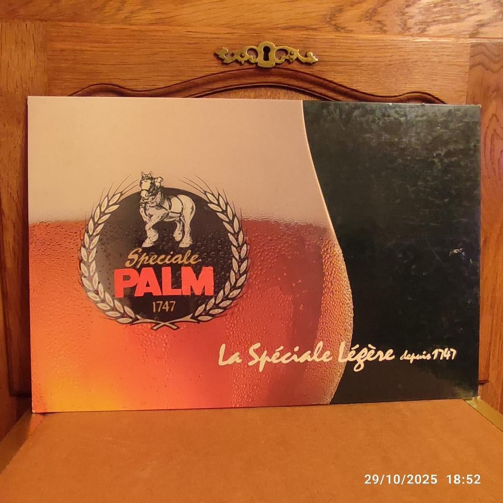 Kartonnen reclame: PALM-bier., Verzamelen, Ophalen, Gebruikt, Reclamebord, Plaat of Schild, Palm