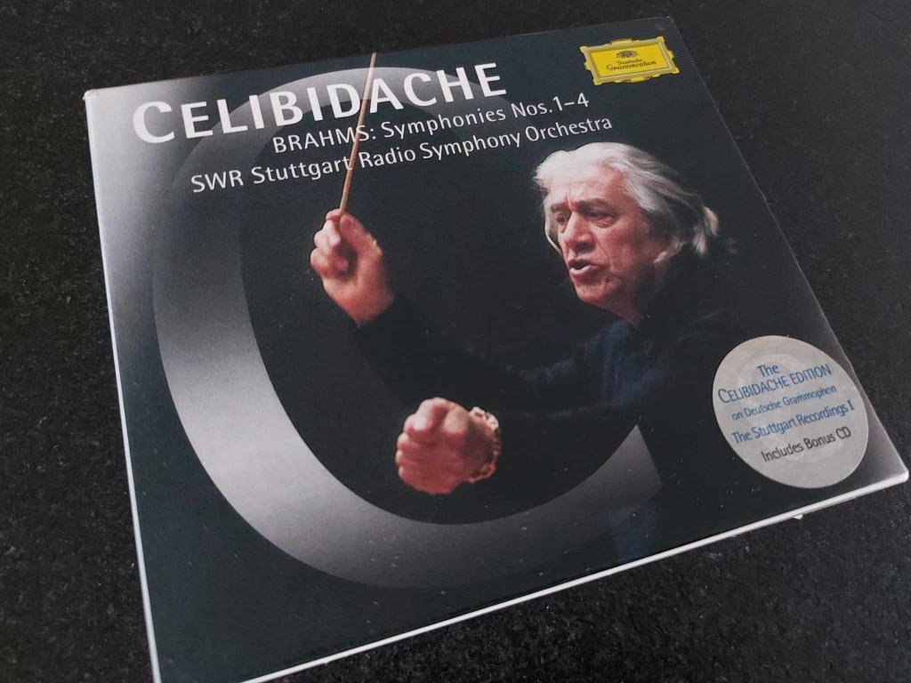 BRAHMS / CELIBIDACHE - Symphonies Nos. 1-4 - BOX 4 x CD's, Ophalen of Verzenden, Classicisme, Gebruikt, Orkest of Ballet