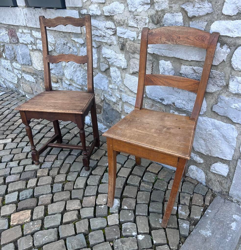 Chaises  dépareillées en chêne massif, Enlèvement
