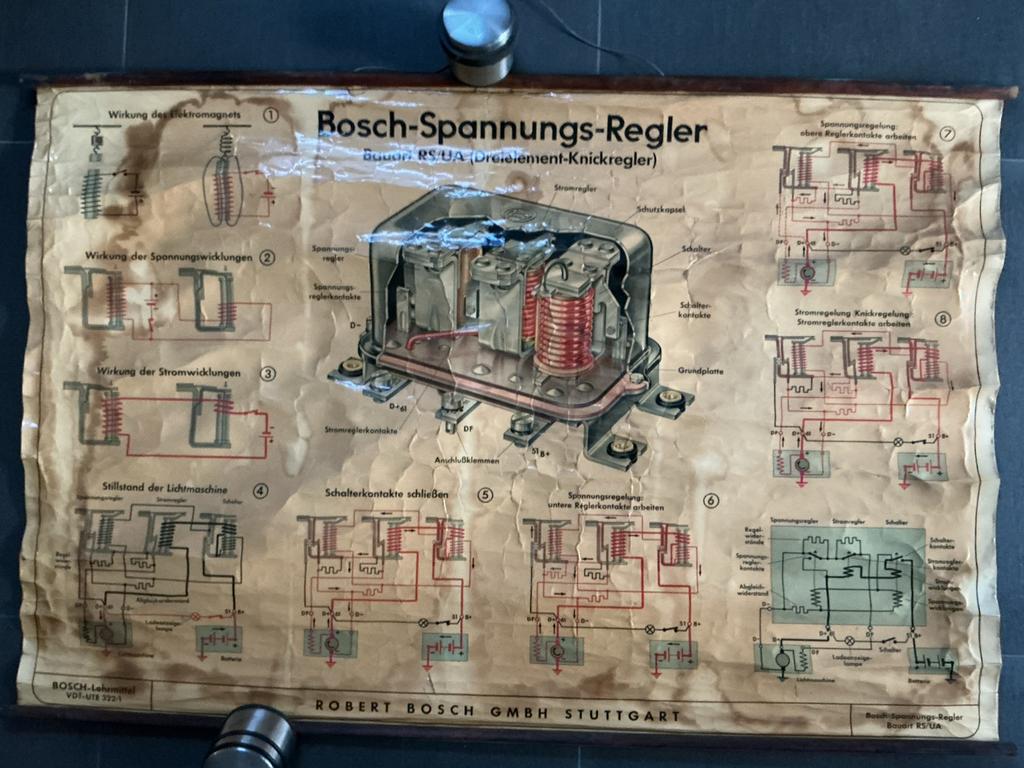 Vintage schoolplaat Bosch Spannungs-Regler, Ophalen of Verzenden