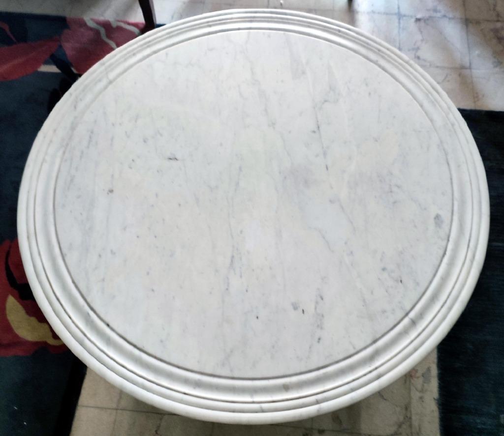 Antieke salontafel met wit marmeren blad, Antiek en Kunst, Ophalen