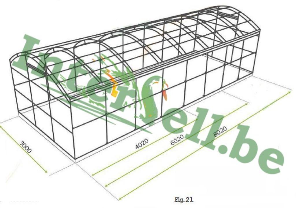 SERRE Ganzia meerdere maten 6mm poly platen tunnelkas, Envoi, Polycarbonate, Neuf, Acier
