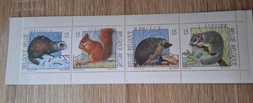 Belgisch postzegelboekje uit 1992 met afbeeldingen van zoogd, Ophalen of Verzenden