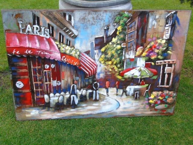 cadre murale en métal avec relief, les terrasses de paris, Jardin & Terrasse, Enlèvement ou Envoi, Neuf