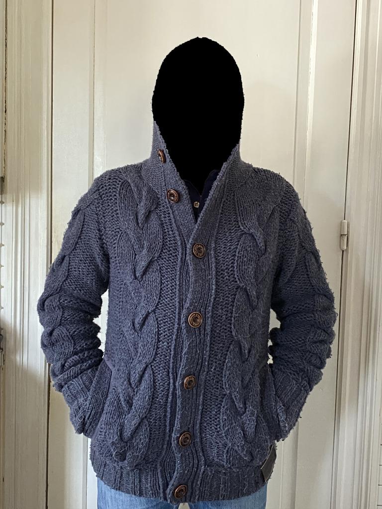 Superdry grof gebreid vest, Superdry, Maat 42/44 (L), Ophalen of Verzenden, Grijs