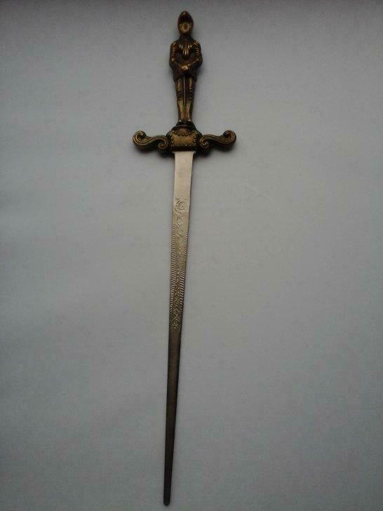 Antieke koperen / blikken papiersnijder uit de jaren 20/20, Ophalen of Verzenden, Koper