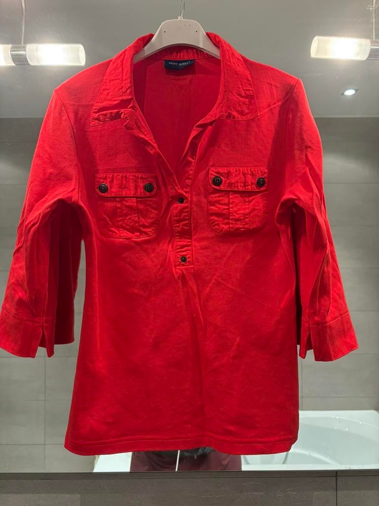 Polo rouge Saint James (Fr. 40)., Rouge, Manches courtes, Taille 38/40 (M), Saint James