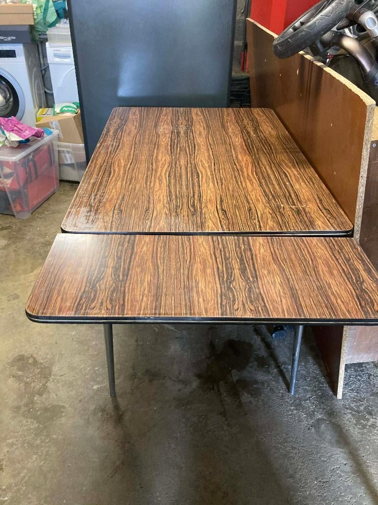 table de cuisine, Maison & Meubles, 100 à 150 cm, Cinq personnes ou plus, Vintage, Synthétique
