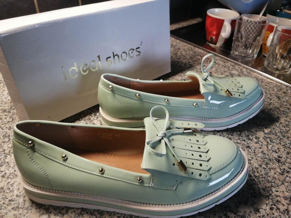 SCHOENEN GROEN MERK IDEAL SHOES - MAAT 40 - ALS NIEUW, Kleding | Dames, Ophalen of Verzenden, Zo goed als nieuw, IDEAL SHOES, Groen