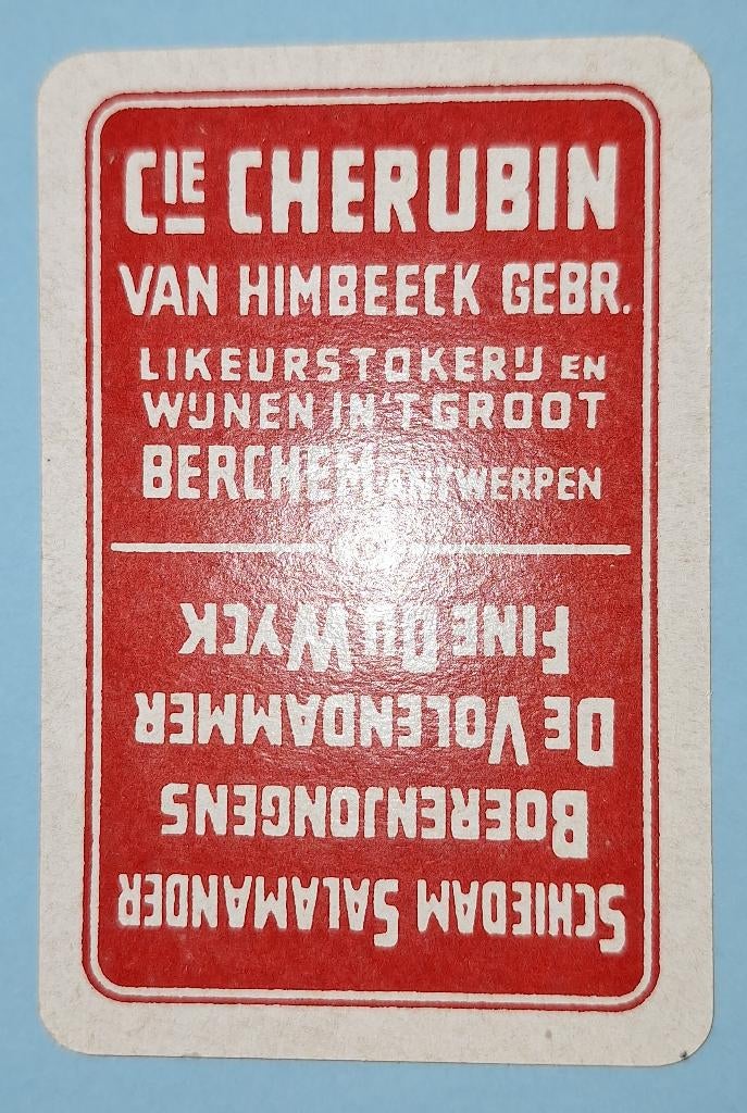 Carte à jouer Berchem— Distillerie de liqueur Cherubin A_112, Enlèvement ou Envoi, Utilisé, Carte(s) à jouer