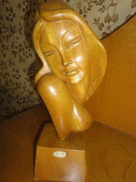 houten vrouwenbuste, Antiek en Kunst, Ophalen