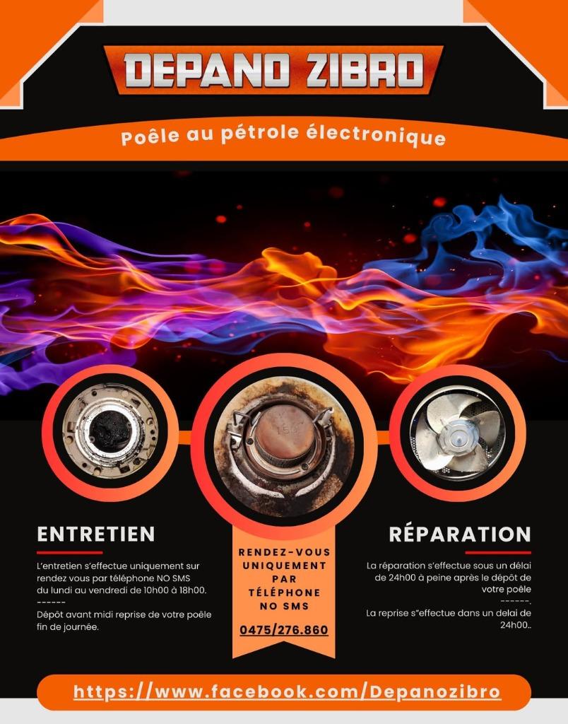Réparation - Entretien - Vente occasion poêle à pétrole, Maison & Meubles, Poêles, Utilisé, Autres types, Autres carburants, Enlèvement