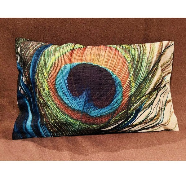 Housse de coussin "plume de paon", neuf, Ophalen, Overige merken, Nieuw, Sierkussen