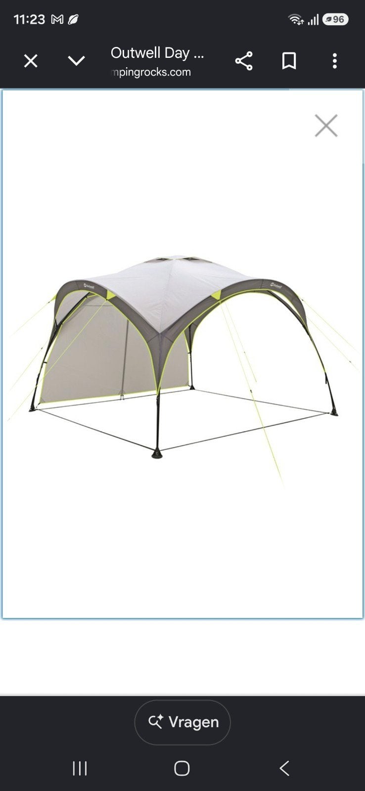 Outwell Day Shelter large met side wall, Tuin en Terras, Partytenten, Ophalen, Gebruikt, Partytent