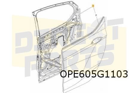 Opel Astra K (10/15-2/22) Achterportier Links  (te spuiten), Auto-onderdelen, -, Deur, -, Opel