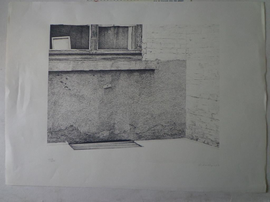 Litho Gaspard De Vuyst "Ondergevel van huis", Antiek en Kunst, Ophalen