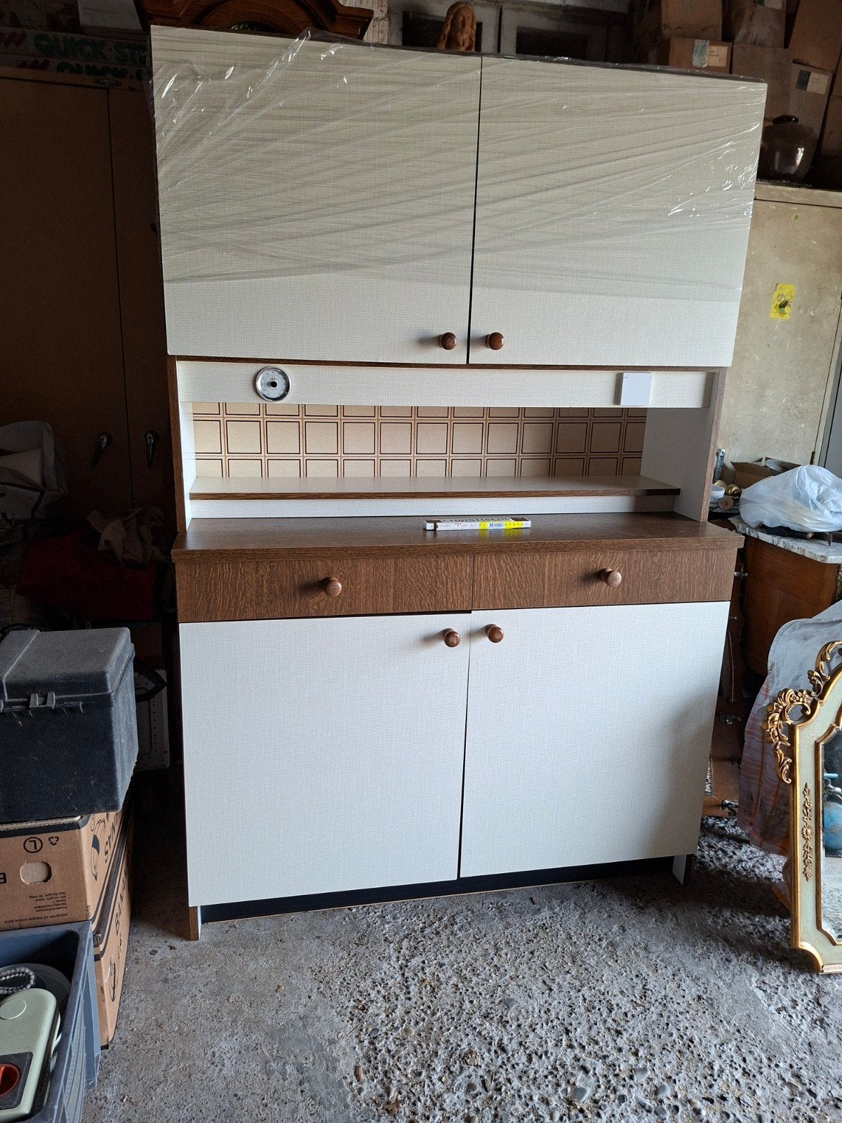 Rétro Armoire de cuisine avec table, Maison & Meubles, Enlèvement