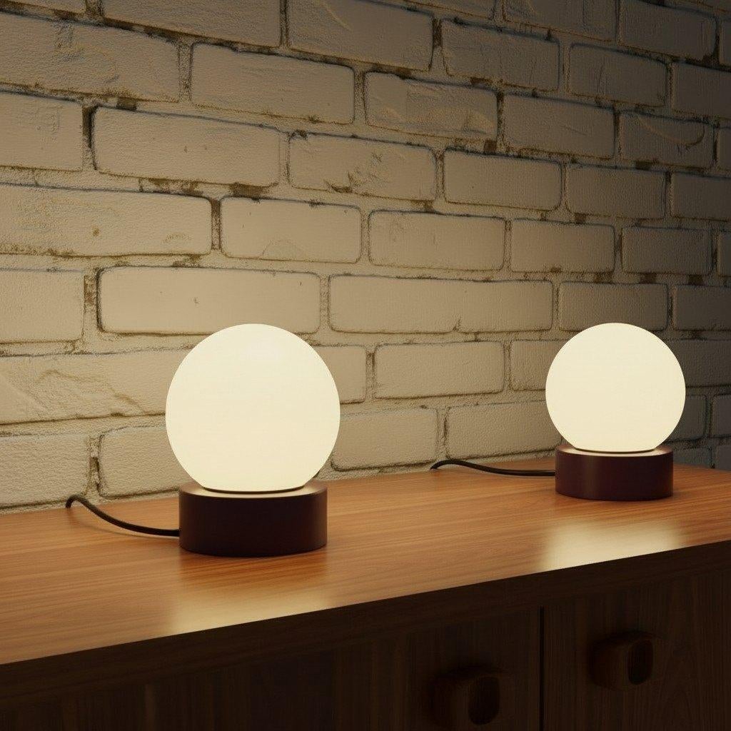 duo de lampes boule vintage, Enlèvement, Comme neuf