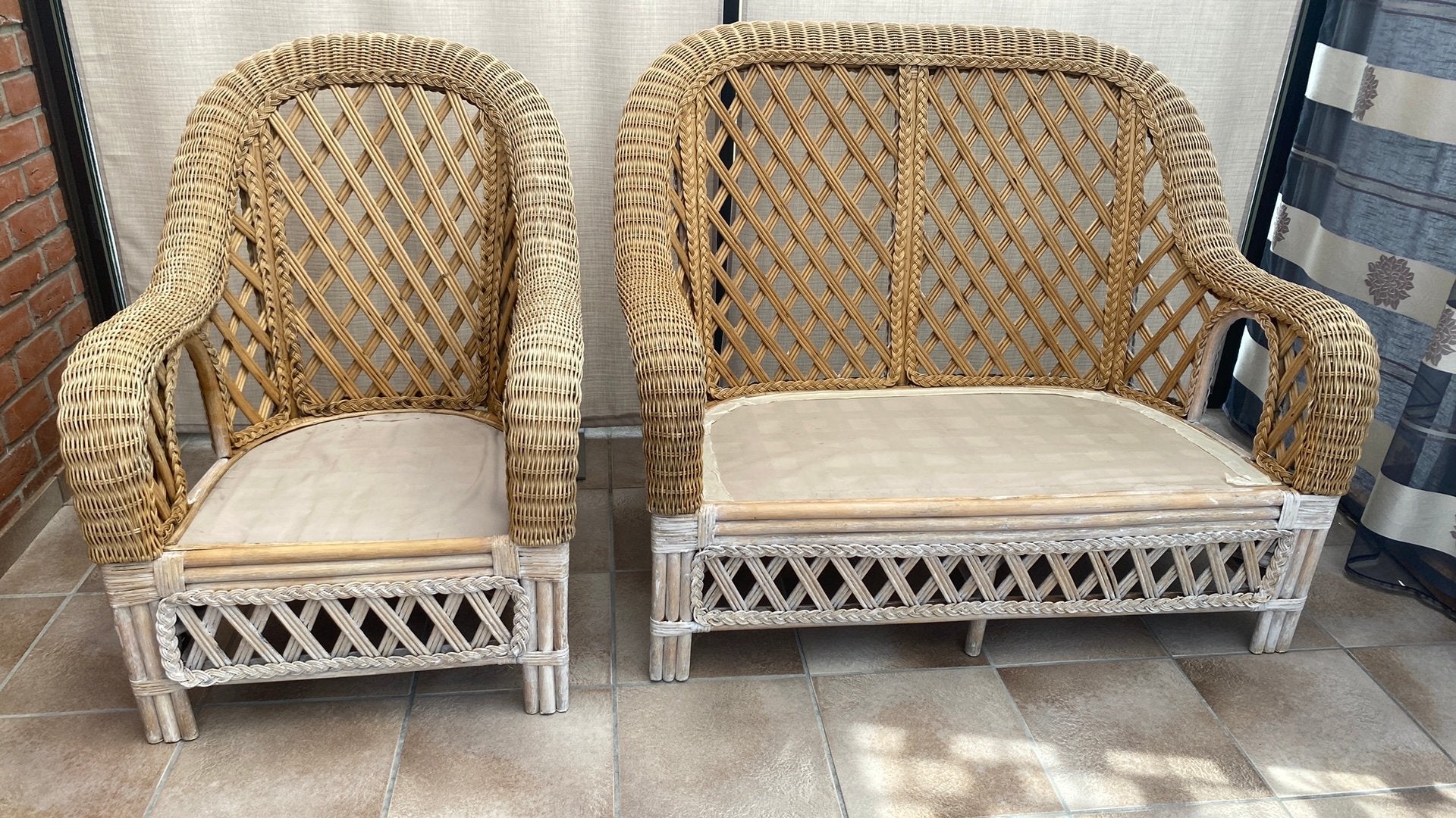 Rotan tuinzetels, Ophalen, Gebruikt, Rotan
