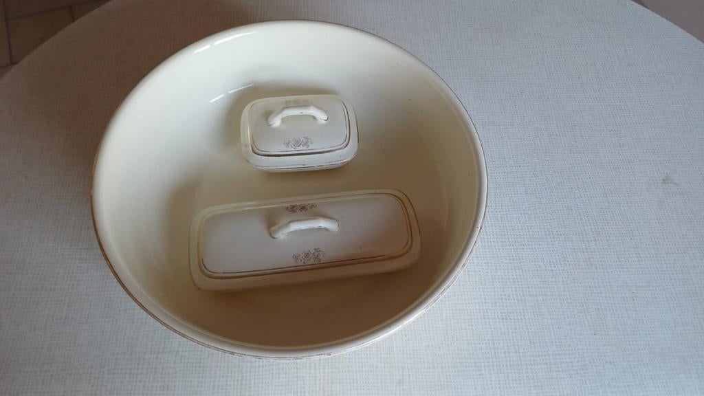 Vintage waskom en zeephouder, Antiek en Kunst, Ophalen