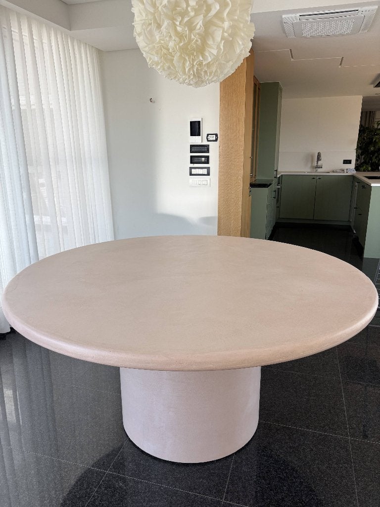 Ronde tafel 160 cm – Custom made – Semco afwerking, Huis en Inrichting, Tafels | Eettafels, Ophalen, Overige materialen, 150 tot 200 cm
