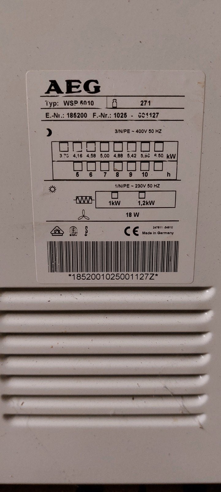 Accumulatiekachel AEG 6kW met dagelement., Doe-het-zelf en Bouw, Ophalen