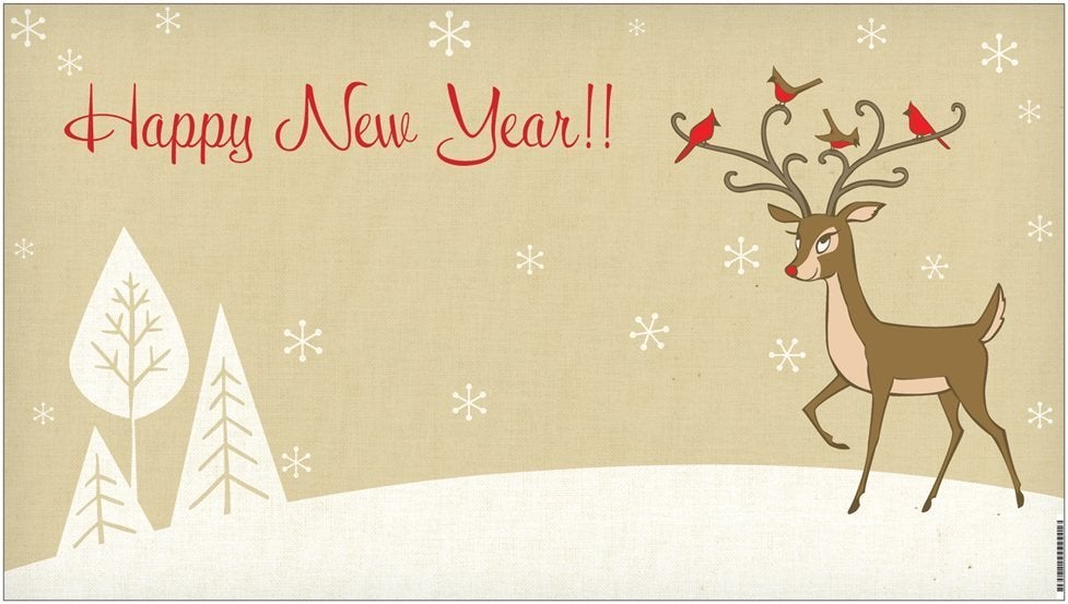 spandoek / Happy New Year / hert, Diversen, Ophalen, Zo goed als nieuw