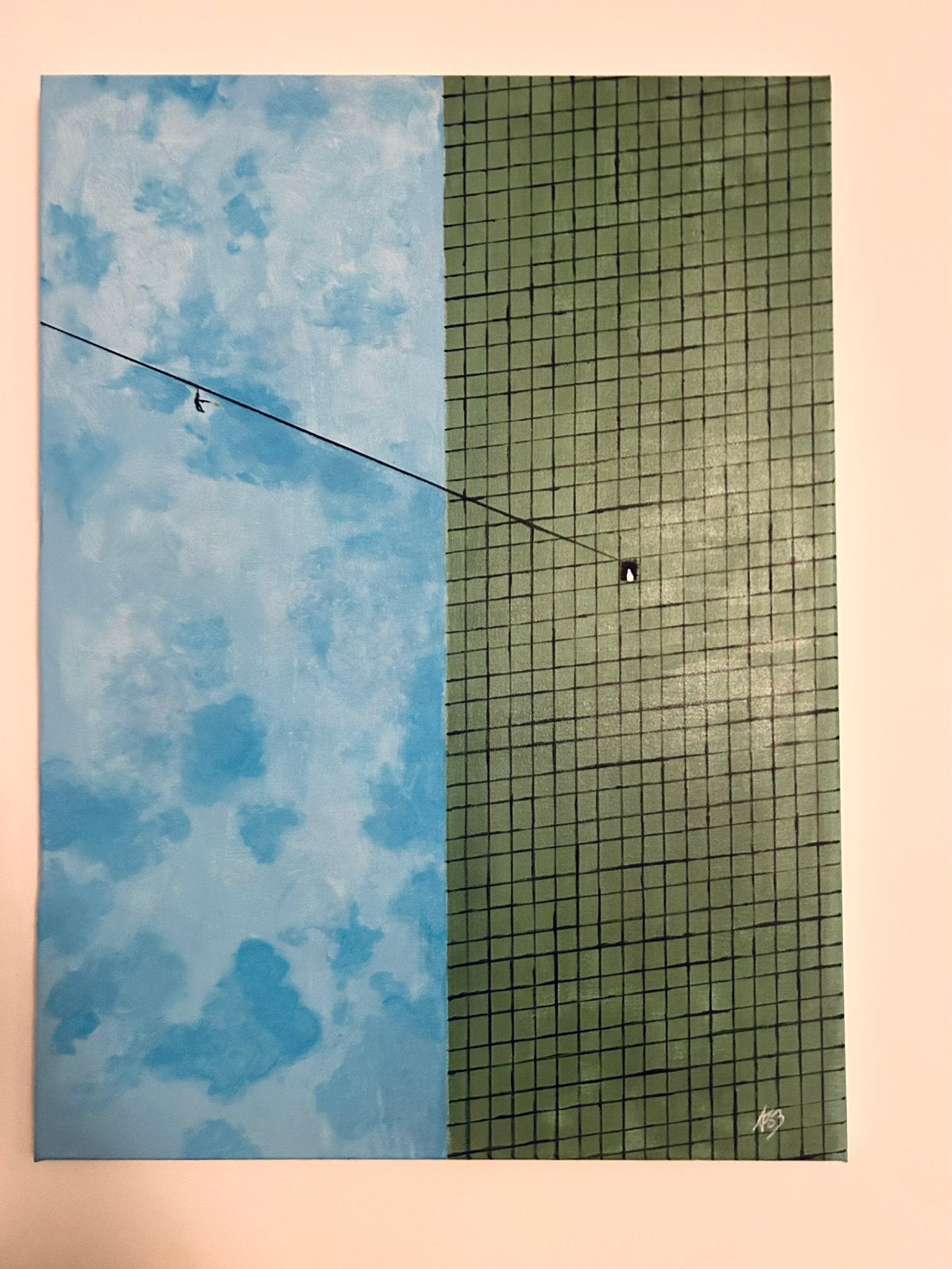 Origineel handgeschilderd schilderij – 55 x 74 cm, Antiek en Kunst, Origineel, Ophalen