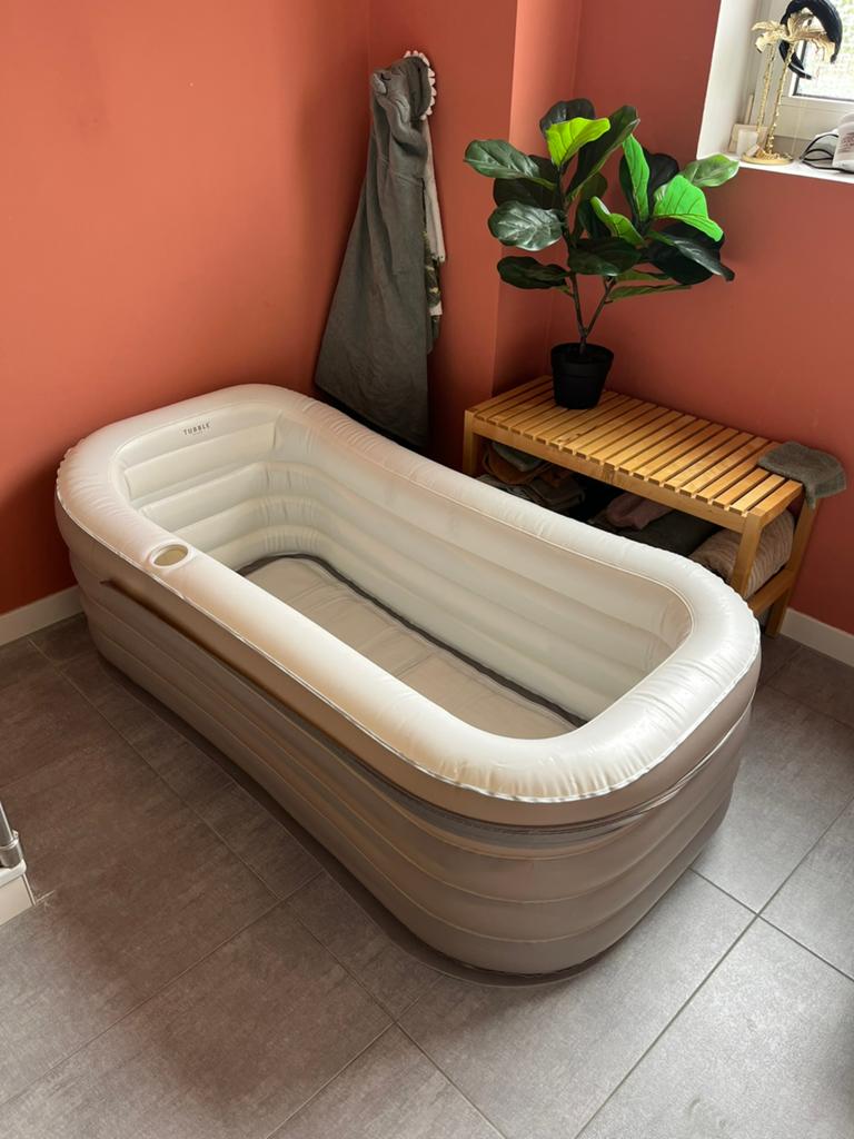 Tubble Amsterdam opblaasbaar badin Taupe, Huis en Inrichting, Badkamer | Complete badkamers, Ophalen, Zo goed als nieuw, Met bad