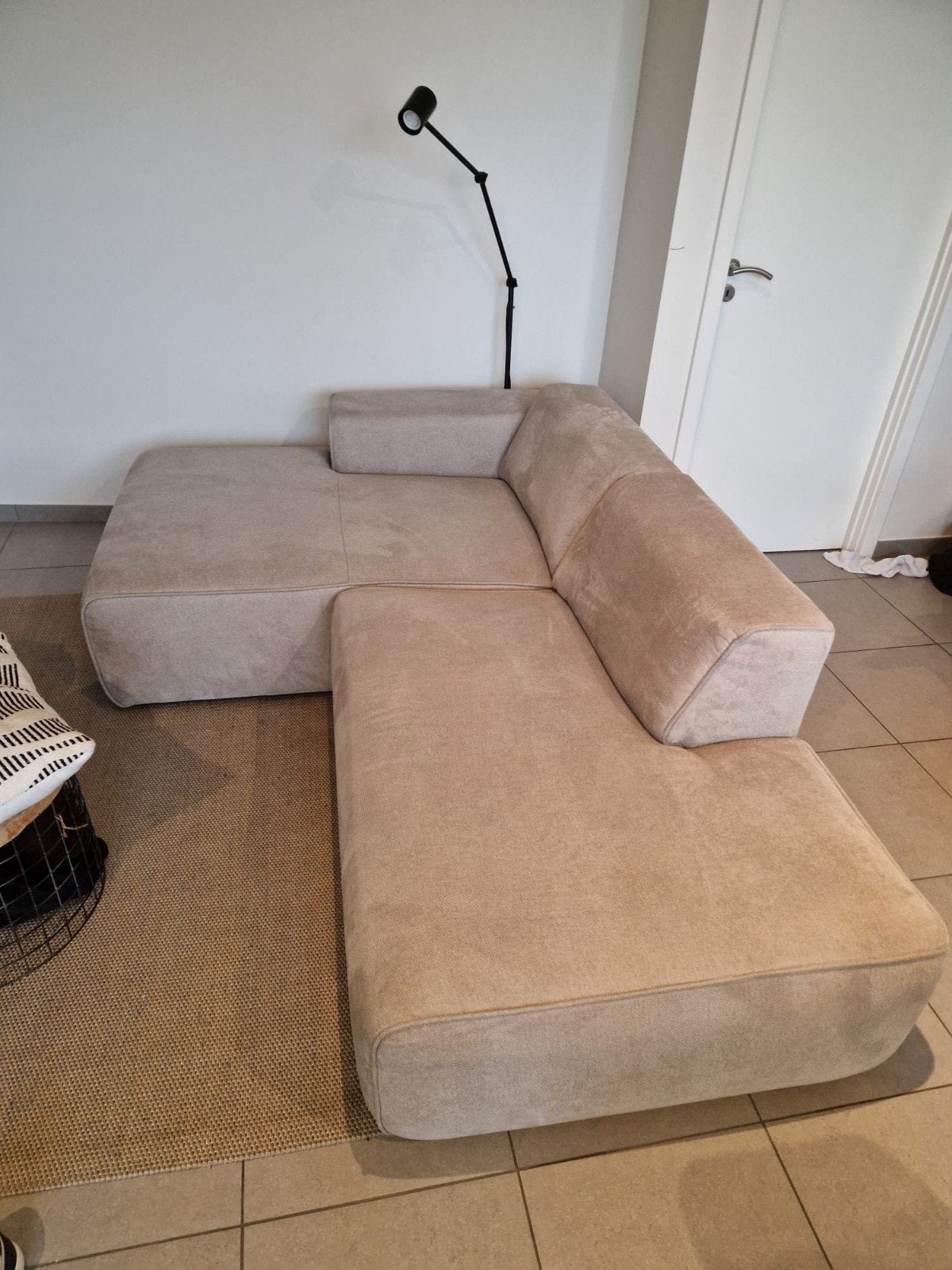 Mooie hoekzetel beige als nieuw!, Ophalen, Zo goed als nieuw, Driepersoons, 200 tot 250 cm