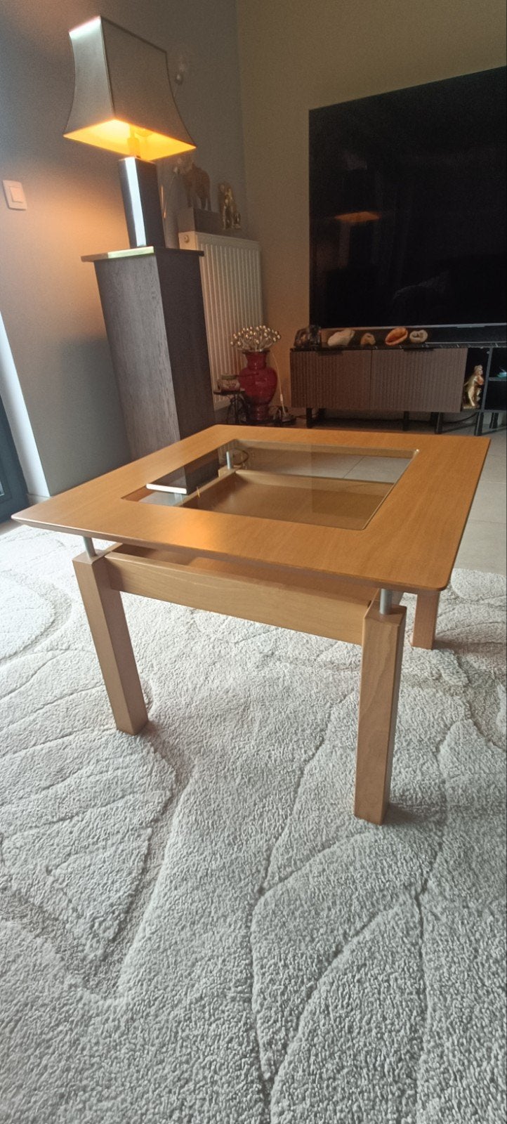 Prachtige bijzettafel waar je maar wilt.65x65, Ophalen, Glas