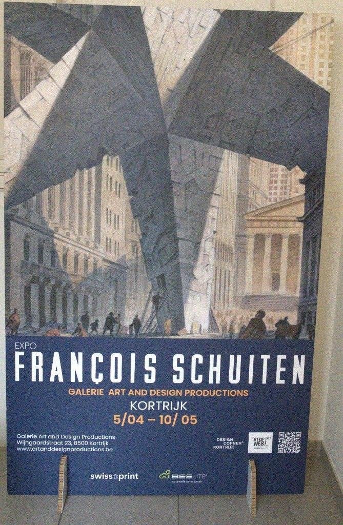 Promobord tentoonstelling François Schuiten (Kortrijk, 2025), Boeken, Ophalen, Nieuw, Schuiten François