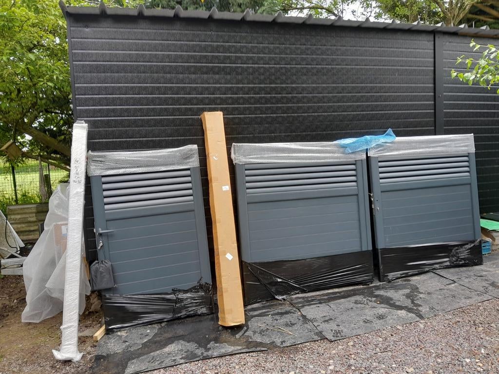 Porte jardin portail portillon poteau Aluminium 7016, Tuin en Terras, Schuttingen, Aluminium