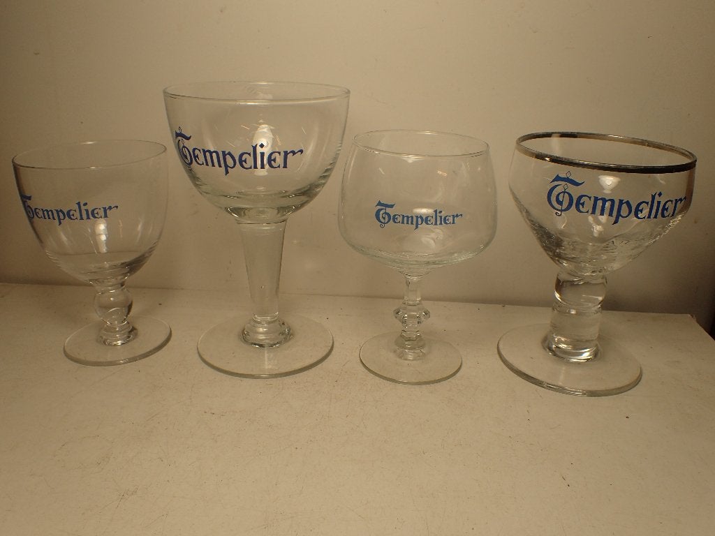 4 oude glazen Tempelier, Verzamelen, Ophalen of Verzenden, Gebruikt, Glas of Glazen, Overige merken