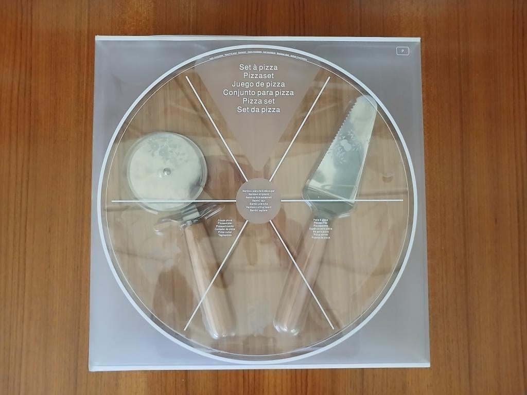 Bamboe pizzaset: dienblad, roller, schep - NIEUW, Tuin en Terras, Ophalen, Nieuw
