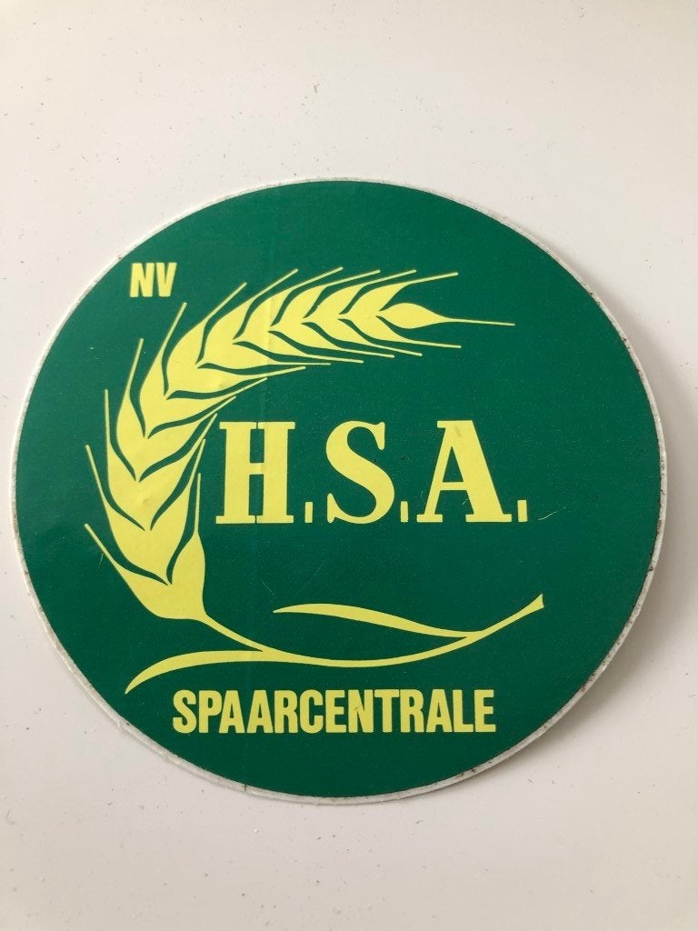 Sticker H.S.A spaarcentrale, Ophalen of Verzenden