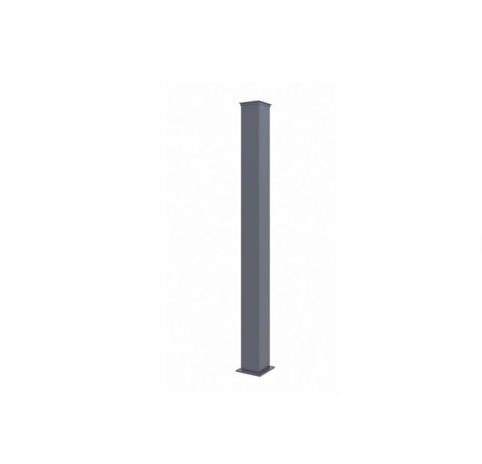 Aluminium poortpaal (Antracietgrijs) H 190 - 15x15, Ophalen, Minder dan 100 cm, Draaipoort, 150 tot 200 cm
