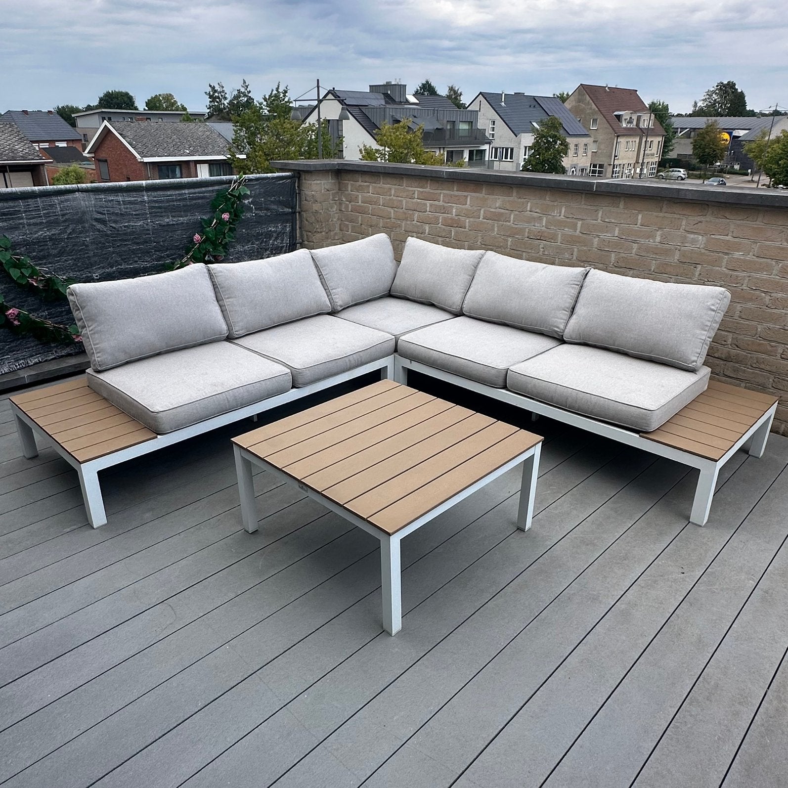 Moderne loungeset, Tuin en Terras, Ophalen, 5 zitplaatsen, Hocker, Aluminium