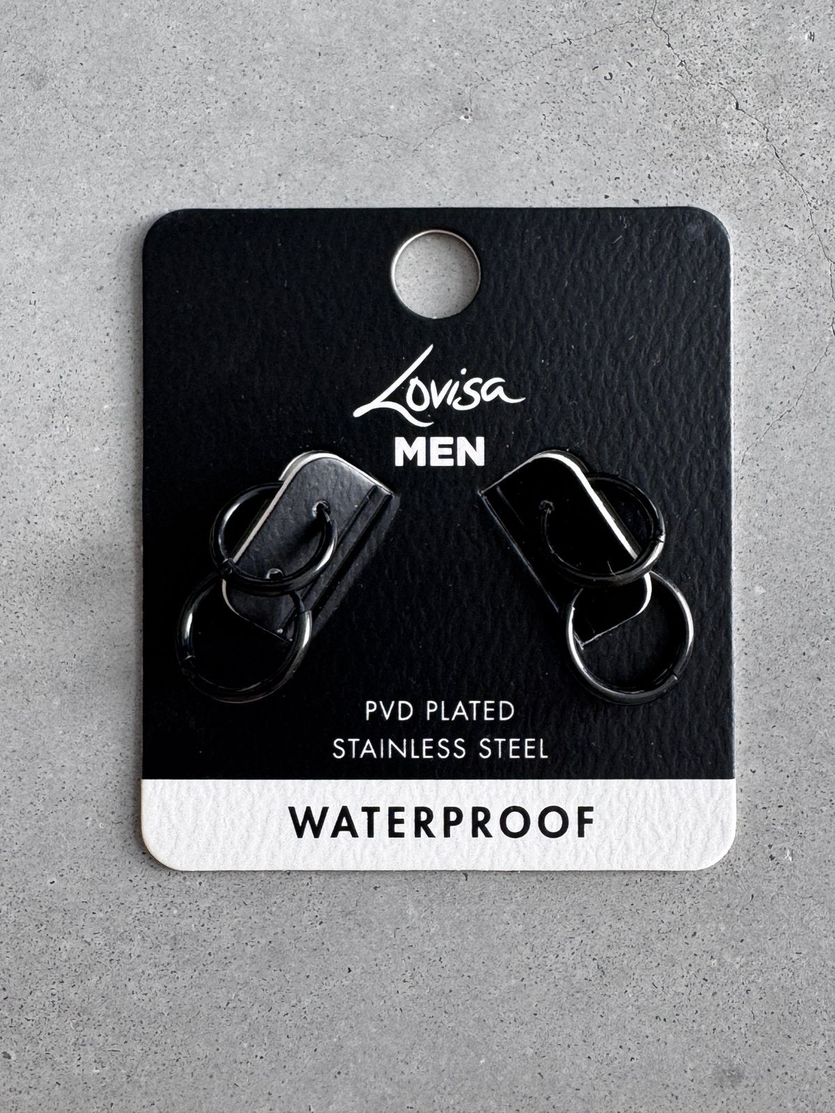 Set zwarte oorringen voor mannen, Handtassen en Accessoires, Oorbellen, Overige materialen, Hangers, Zwart, Nieuw