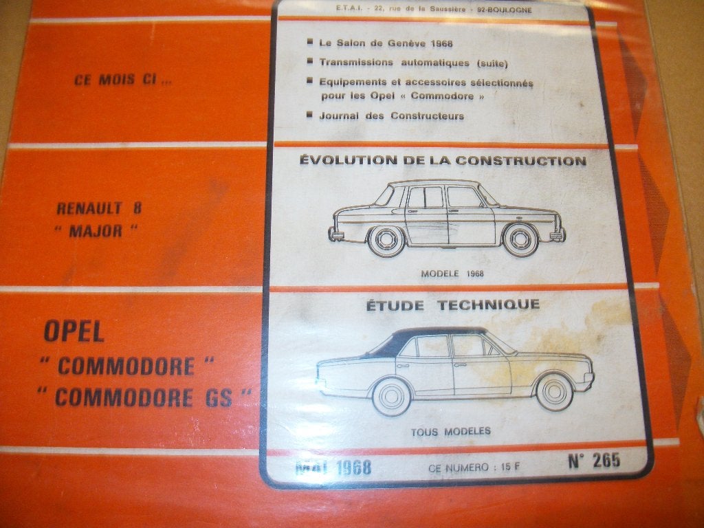 revue technique opel commodore A de 1967-1968, Enlèvement ou Envoi