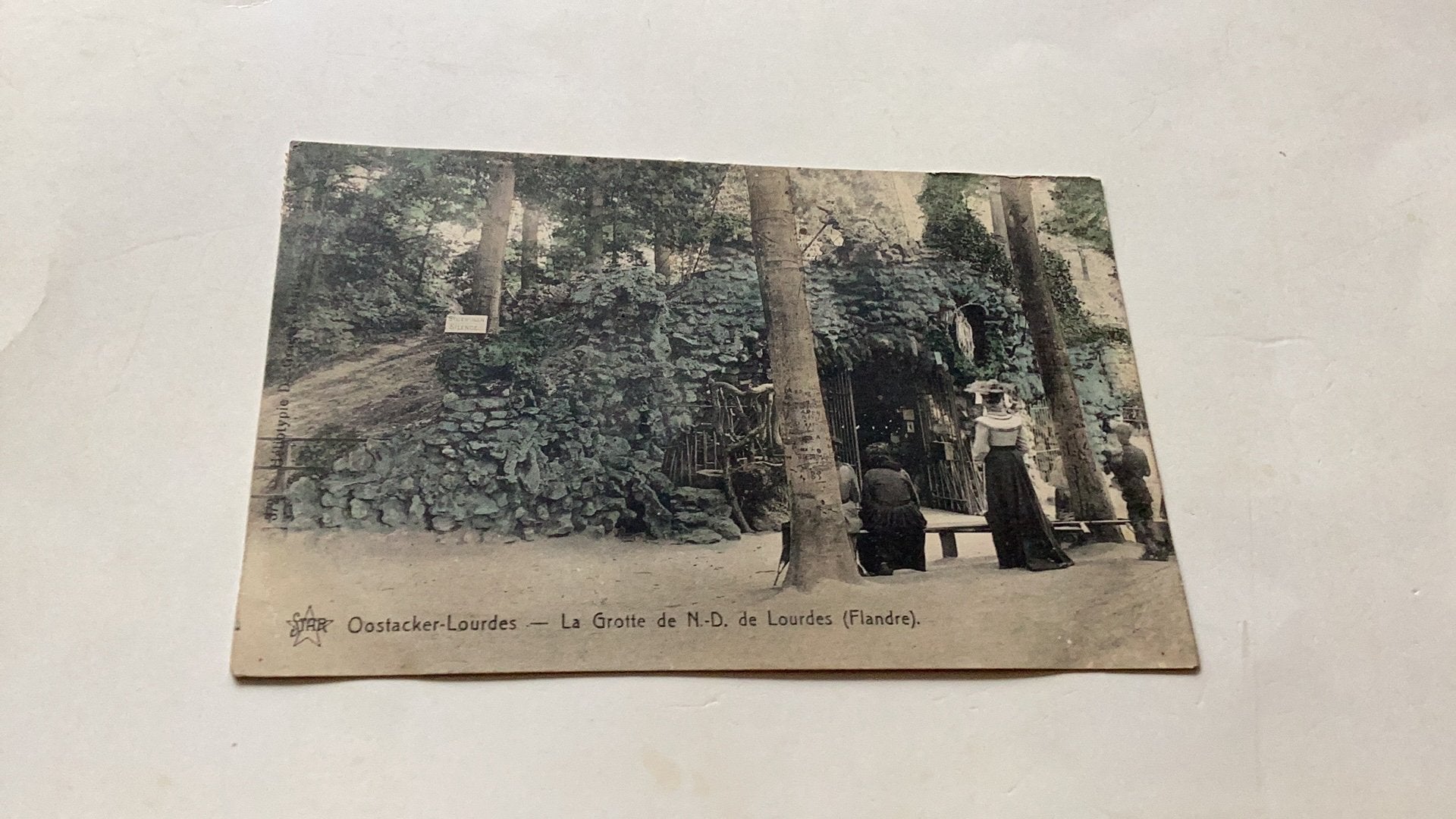Oostacker Lourdes uit 1910 met postzegel, Ophalen of Verzenden