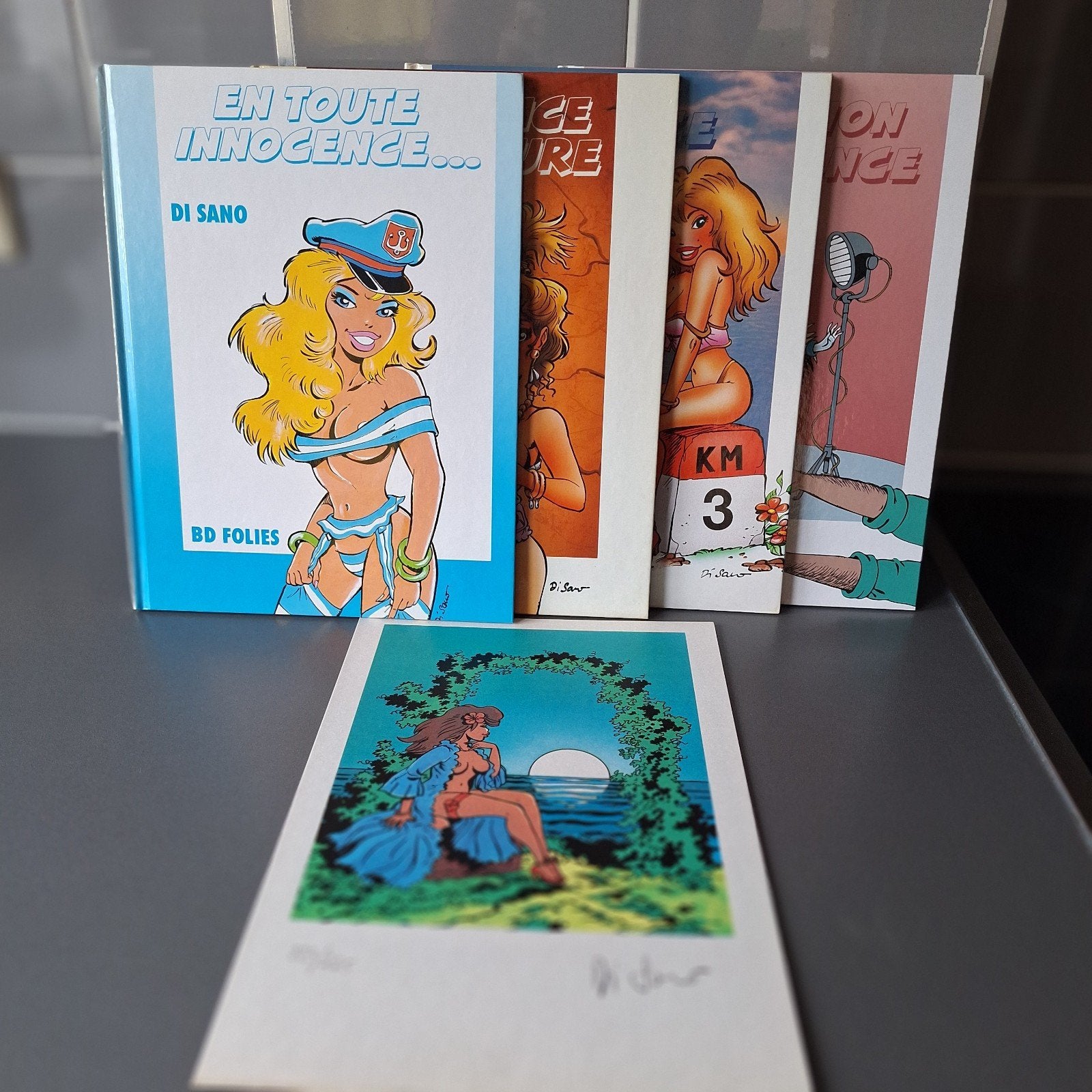 4 BD "Innocence" (1 numérotée)  + sérigraphie signée, Enlèvement, Comme neuf